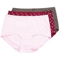 Ulla Popken Panty Hipster 3er-Pack Blüten/einfarbig