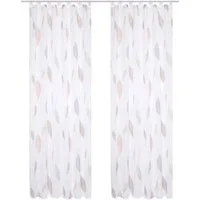 HOME WOHNIDEEN Vorhang PAOLO (2 St), Schlaufen, transparent, Voile, 2er Pack Schlaufenschal PAOLO bedruckt