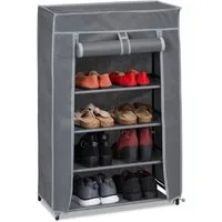 relaxdays Schuhschrank Stoff 5 Fäch Anthrazit