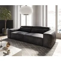 DELIFE Big-Sofa Sirpio, Lederimitat Vintage Anthrazit 230x95 cm
