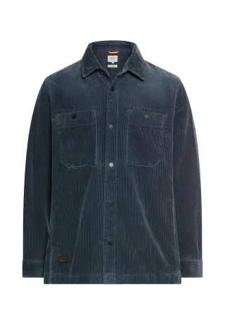 camel active - Cord Overshirt mit Druckknöpfen tinted blue - Gr. - L
