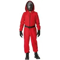 Maskworld Kostüm Squid Game Aufseher - Faschingskostüm Kinder, Roter Kinderoverall der Aufseher