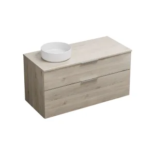 Burgbad Keramik Waschtisch-Set Eqio Eiche Dekor Flanelle/Alpinweiss, SGUN120LF2632C0001 SGUN120LF2632C0001