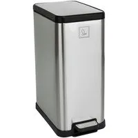 SVITA Mülleimer STM15, Treteimer, Kosmetikeimer, Softclose, 15L, Edelstahl, Silber