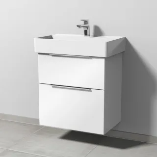 Sanipa 3way Waschtischunterbau zu Duravit Dura Square Waschtisch mit 2 Auszügen, Weiß-Glanz UF42378