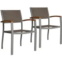 MERXX Gartenstuhl Monaco (Set, 2 St), Armstützen aus Akazie, stapelbar