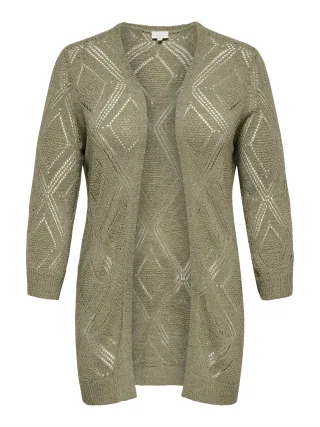 ONLY CARMAKOMA - CARPAMELA 7/8 OPEN CARDIGAN KNT Silver Sage - Gr. - 52