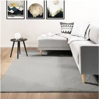 Vimoda Teppich Bobby, Anti Rutsch Waschbar, kuschelig, Rechteckig, Höhe: 10 mm, Fellteppich Uni, Wohnzimmer, Schlafzimmer, Küche