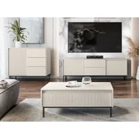 MIRJAN24 Wohnzimmer-Set Ozmi II, (Kommode, TV-Lowboard, Couchtisch), Griffloses Öffnungssystem push to open
