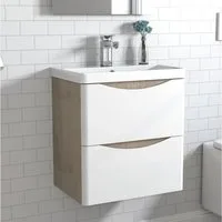 duschspa Waschtisch Waschbecken mit Unterschrank Badmöbel Set Waschtisch mit Unterschrank (Smiley), 50/60/80/100/120 cm