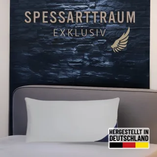 SPESSARTTRAUM 3-Kammer-Kopfkissen "Exklusiv, Kissen ist made in Germany" Füllung: 90% Daunen / 10% Federn, Klasse 1, Downpass zertifiziert (Außenkammern) 1 Stk. tlg. gute Stützkraft, Seitenschläfer & Rückenschläfer