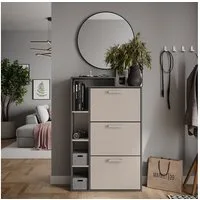 Vicco Schuhkipper Orlando, Anthrazit/Greige, 80 x 128.3 cm mit 3 Fächern (1 St)
