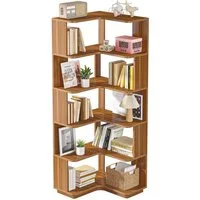 Tribesigns Bücherregal Standregal 6 Etagen, 165cm hohes Eckregal mit Anti-Drop-Panel