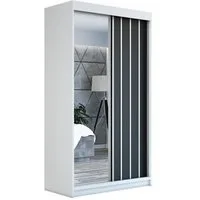 A&J MöbelLand GmbH Schiebetürenschrank VIGO mit Spiegel. (nur für kurze Zeit! TOP ANGEBOT! Geräumiger Schrank mit viel Stauraum:6 Regalen und 1 Kleiderstange – -ideal zur Aufbewahrung von Kleidung und Accessoires. TOP PRODUKT! Farbe und Größe (120 cm