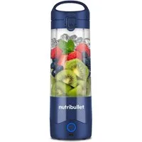 nutribullet Smoothie-Maker Portable NBP003NBL - Mixer to go, wiederaufladbar, 475ml,Blau, Kabellos mixen, Akku für 15+ Mixvorgänge, auch Eis + gefrorene Früchte