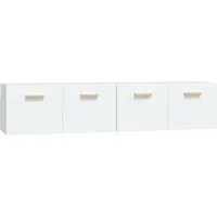 vidaXL Hängeschrank Wandschränke 2 Stk. Weiß 80x35x36,5 cm Holzwerkstoff (1-St)