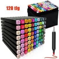 MOPUEA Filzstift 120 Farben Filzstifte Set Dual Pen Twin Marker Stifte Brush Pen, (120-tlg), Langlebige Farben für kraftvolles Malen