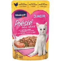 Vitakraft Katzenfutter Poesie DeliSauce Junior, Hühnchenfilet, 23 Beutel, Nassfutter für: Katzen
