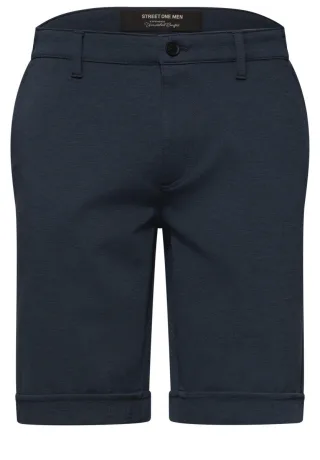 Street One - Chino Shorts im Regular Fit aus Jersey blau - Gr. - 31