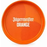 Jägermeister Tablett Jägermeister Orange Tablett Rund - Serviertablett Bar Tablett Orange