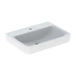 Geberit Renova Plan Waschtisch 501641001 65x48cm, Hahnloch mittig, ohne Überlauf, weiß