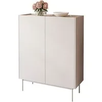 Lookway Hochkommode ESSENCE 2D KD97 mit Zweiflügelige Anrichte Kaschmir / Eiche Linea