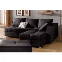 Home affaire Ecksofa Italia L-Form, B: 217 cm, Bettfunktion, Bettkasten & 1 Zierkissen, Federkern