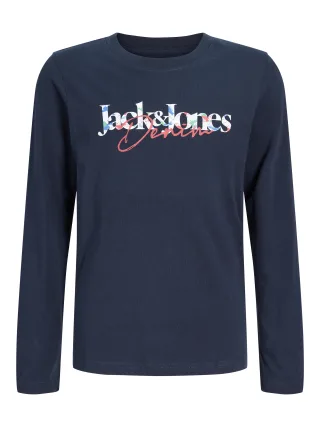 JACK&JONES - JJTOM TEE LS CREW NECK JNR Blau - Gr. - 164