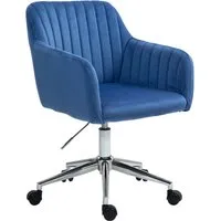 SVITA Bürostuhl OLIVER, Schreibtischstuhl, Drehbar, Höhenverstellbar, Samt, Blau