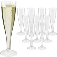 Wellgro Glas Sektgläser aus Kunststoff 100ml mit Eichstrich, 60-tlg.