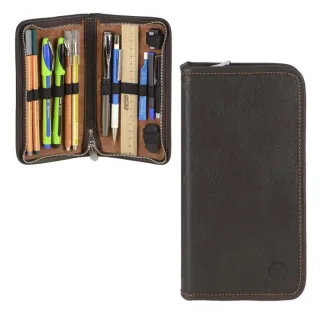 Stiftetui 4 Füllerschlaufen Leder mocca 19x10cm | Sonnenleder Federmappe. Hochwertige Lederwaren für eine strukturierte Aufbewahrung Ihrer Schreibgerä