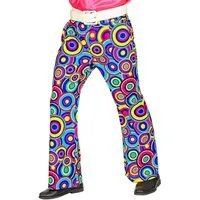 Widmann S.r.l. Kostüm 70er Jahre Retro Hose 'Bubbles' für Herren, Blau