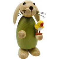 Richard Glaesser Osterhase Mädchen mit Küken, Höhe ca. 18 cm, Neuheit, Handwerkskunst aus Seiffen im Erzgebirge