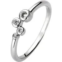 JOBO Fingerring, 925 Silber mit 4 Zirkonia