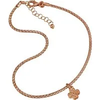 SilberDream Fußkette mit Anhänger SilberDream Fußkette 333er rosevergoldet, Damen Fußkette Kleeblatt aus 925 Sterling Silber, vergoldet (Roségold
