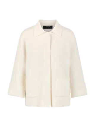 Marc Cain Collections - Cardigan aus Schurwolle und Kaschmir off-white - Gr. - 38