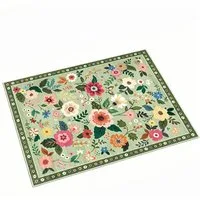 Agger Fußmatte Fußmatte mit Blumenmuster, Teppich im Boho-Stil, Landhausstil-Türmatte für Wohnzimmer, Kinderzimmer, Schlafzimmer
