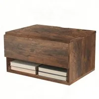 JEOBEST Nachttisch Schwebender Nachttisch, Nachtschrank Wandmontage, Seitentisch, (1-St., Hängeschrank) offenes Regal + Schublade, Platzsparendes