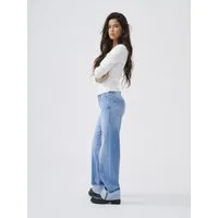 ONLY High-waist-Jeans ONLMERCER HW WIDE FOLD UP DNM REA330NOOS Baumwollmischung, high waist, wide fit