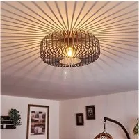 hofstein Deckenleuchte »Pieris« Deckenlampe aus Metall in Schwarz/Kupfer, ohne Leuchtmittel, E27, Leuchte m. Gitter u. Lichteffekt an der Decke
