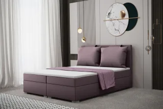 Boxspringbett Schlafzimmerbett MATRO 180x220cm in Stoff Soro Flieder