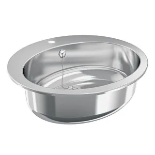 KWC Aquarotter Ovalbecken, RONDO, Edelstahl, hgl, 529x159x454 mm, Überlauf, Hahnloch, 3600009757 3600009757