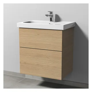 Sanipa 3way Waschtischunterbau zu Geberit iCon Light Waschtisch mit 2 Auszügen, Eiche-Nordic SM57148