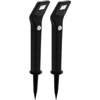 EGLO LED Solarleuchte Z_Solar Solarleuchte, Außenleuchte, Außenbeleuchtung. Erdspiess, Lampe, Bewegungsmelder, LED fest integriert, Kaltweiß, Solarlampe mit Sensor, in schwarz, Außenlampe, Lampe