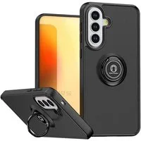 Wigento Handyhülle Für Samsung Galaxy A57 5G Q Shadow TPU + PC Schutz Ring Hülle Schwarz, Magnetringhalter stoßfestes Hybrid Material