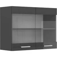 Vicco Glashängeschrank R-Line, Anthrazit Hochglanz/Anthrazit, 80 cm (1-St)