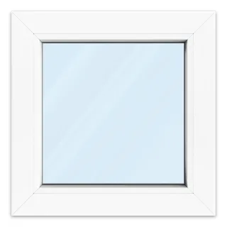 Kellerfenster 50 x 50 cm, Kunststoff, Kömmerling 70 AD, Weiß, 500 x 500 mm, festverglast individuell online konfigurieren