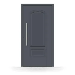 Haustür Anthrazit Landhaus, Aluminium, RAL 7016, 100x195 cm, ohne Glas, Schüco-Profil, Modell Flensburg, individuell konfigurieren