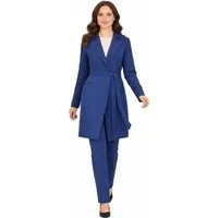 Modavitrini Hosenanzug Damen Zweiteiler Longblazer mit Hose elegant Modest (eleganter Outfit) mit Reverskragen