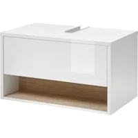 Home affaire Waschbeckenunterschrank Studio Line, Badschrank in Hochglanz Weiß, Waschtisch in zwei Farben verfügbar, ausreichend Stauraum